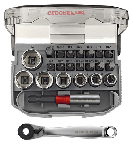 Gedore bit knarren satz - bit-knarren-satz, 1/4